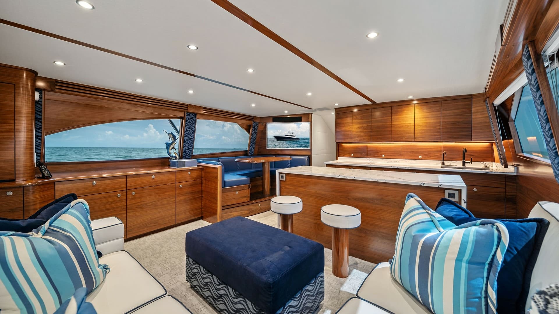 Salon with Open Galley and Seating