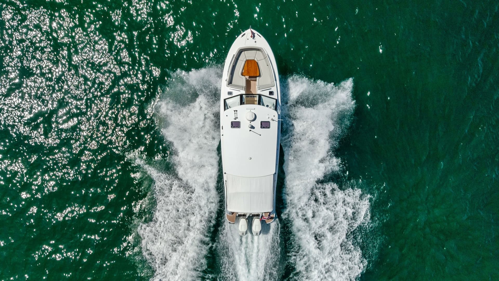 Aerial View of Yacht Underway