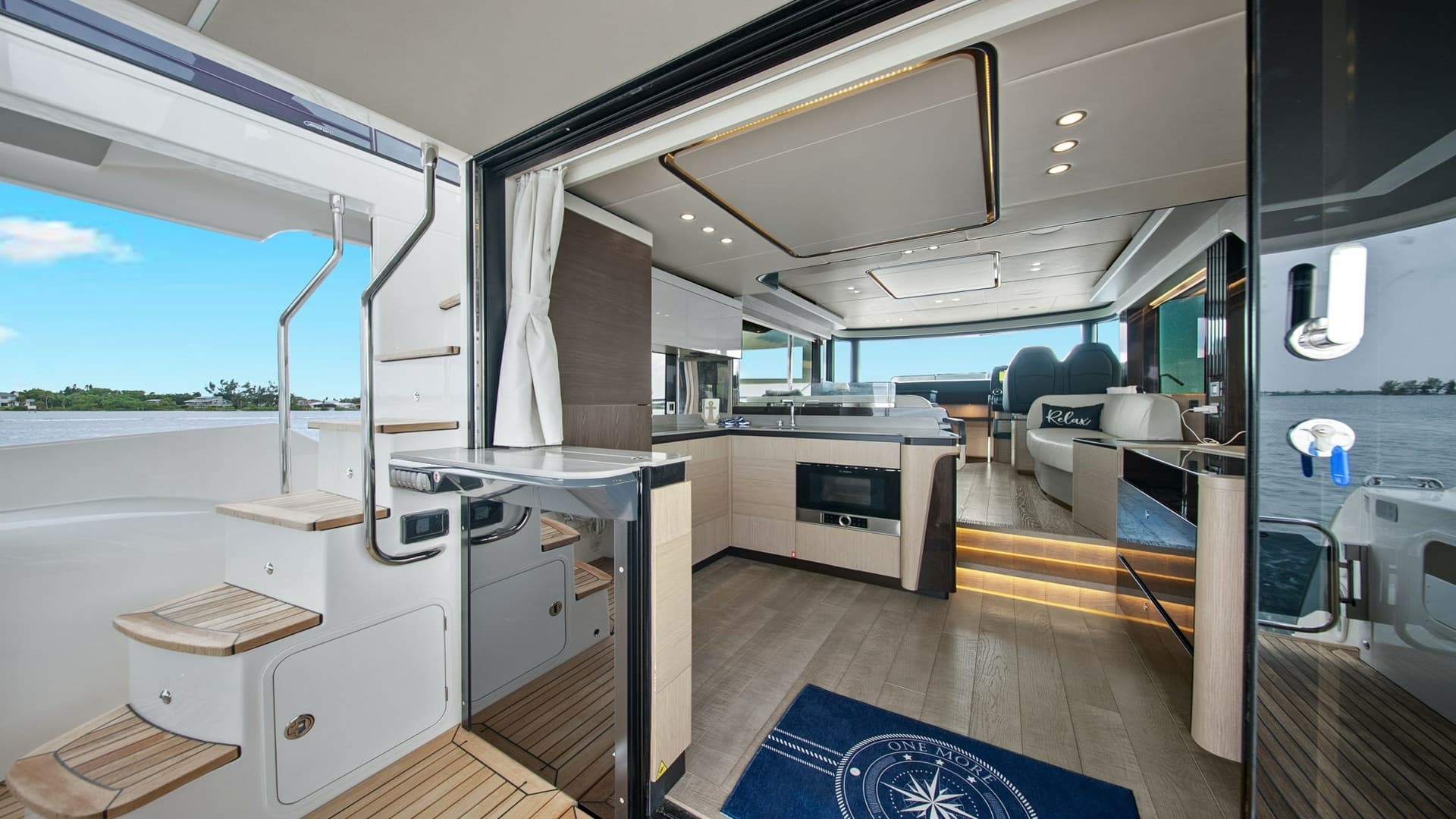 Open Salon with Galley View