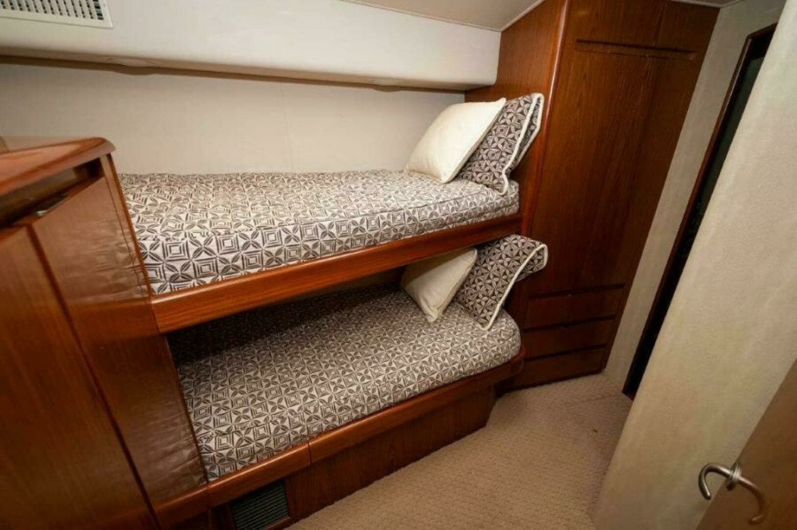 2012 76 Viking Sky Bridge Barefoot Drive Port Bunk Room (2)