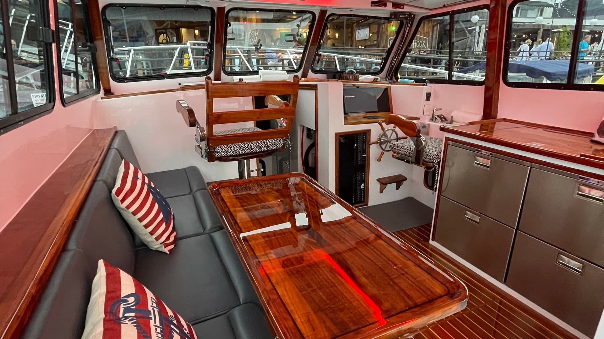 Stylish Interior Helm and Seating Area