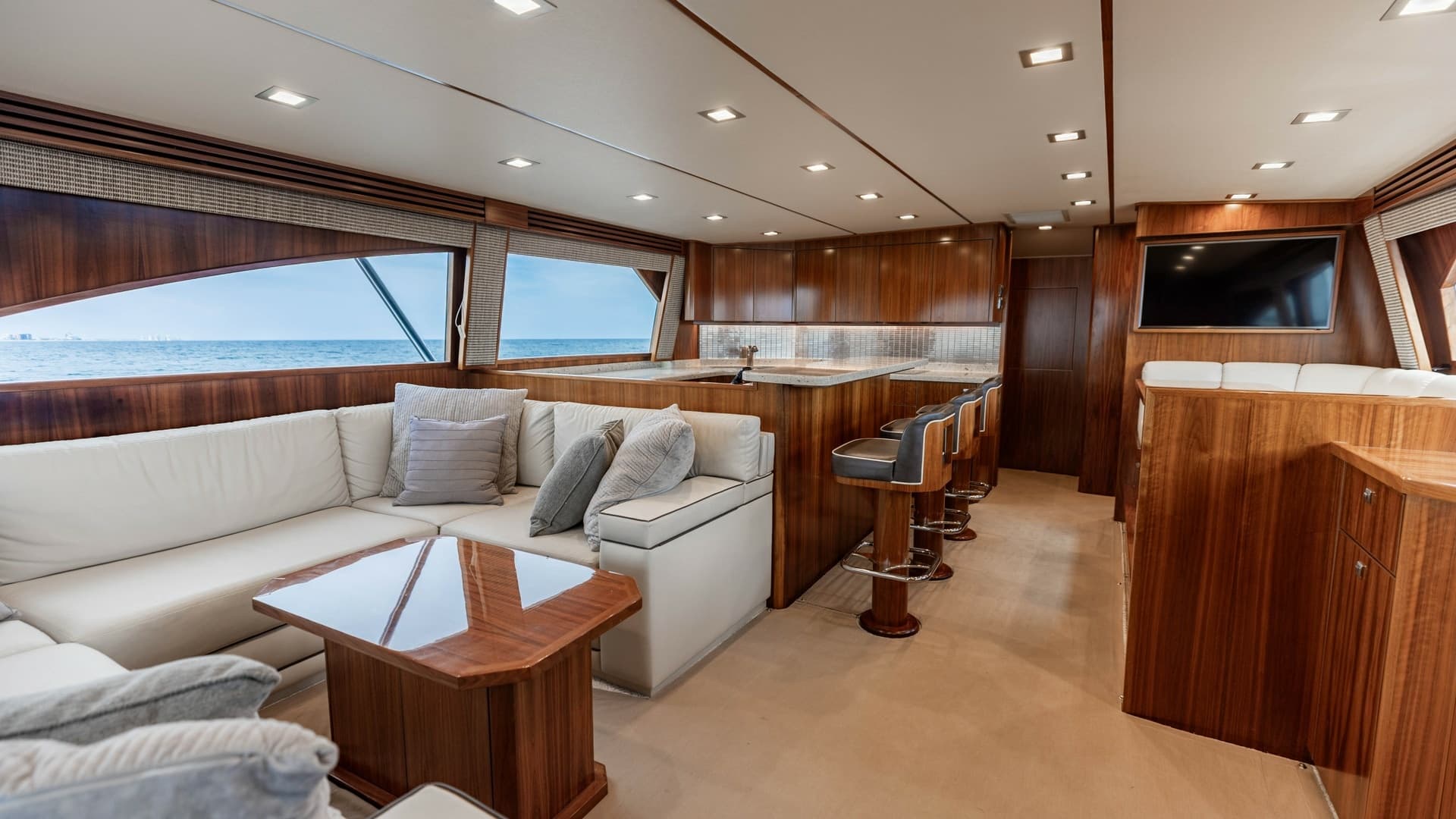 Elegant Salon with Open Galley