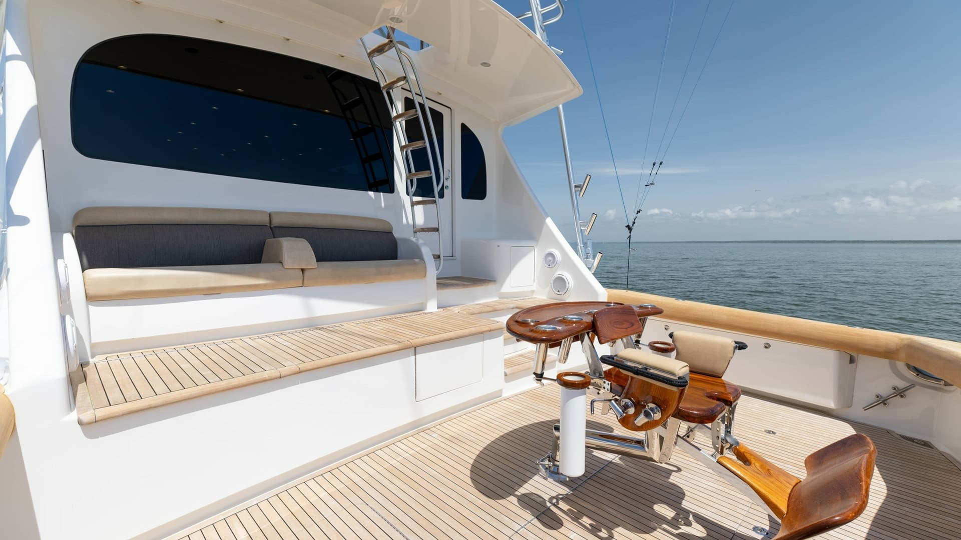 Spacious Aft Deck with Fishing Chair