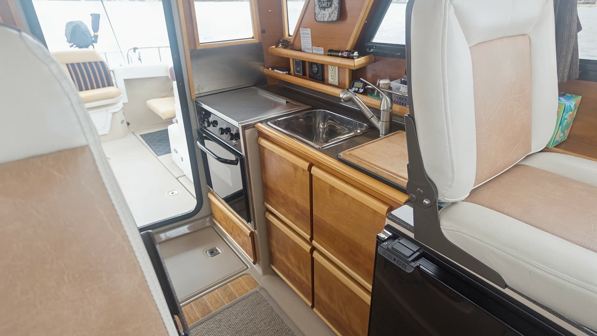 Compact Galley with Helm Seating