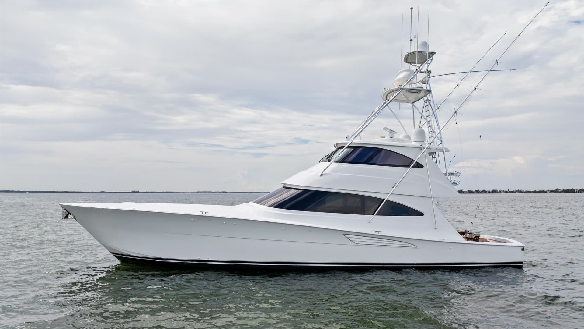 Side Profile of Viking 72 Enclosed Bridge