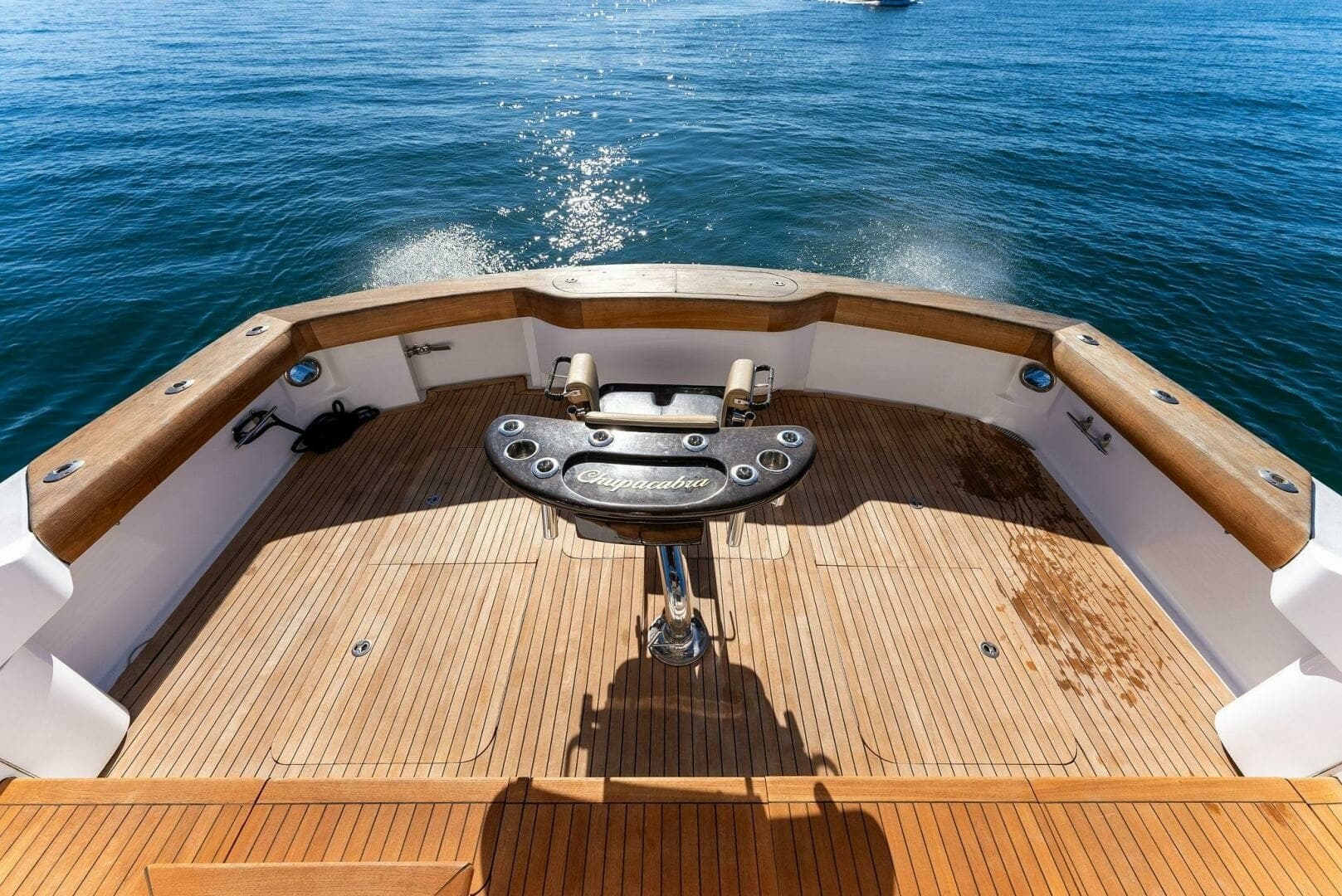 2007 Hatteras 64 Convertible -CHUPACABRA: Spacious Teak Cockpit with Fighting Chair