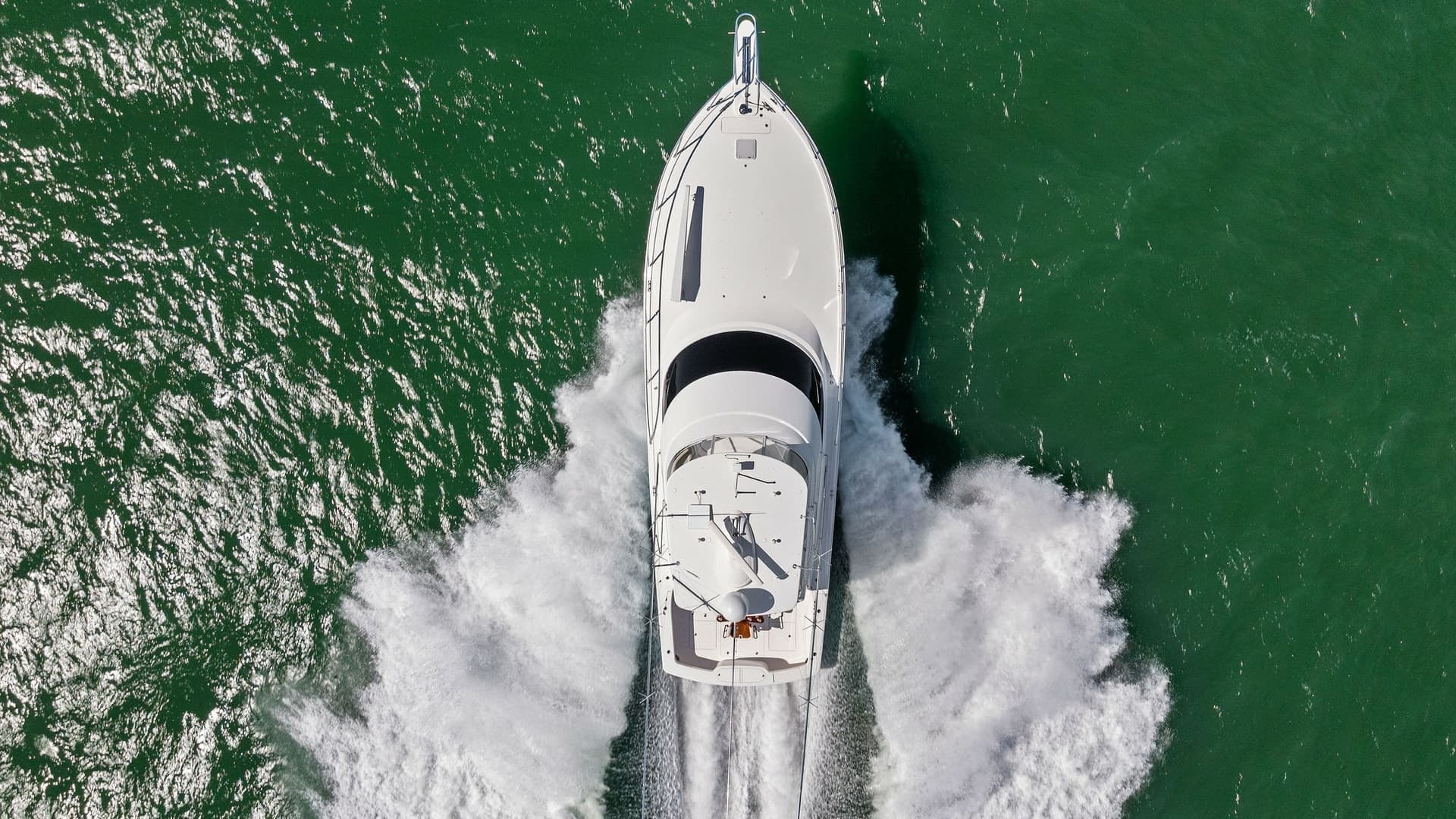 Aerial View of Yacht in Motion