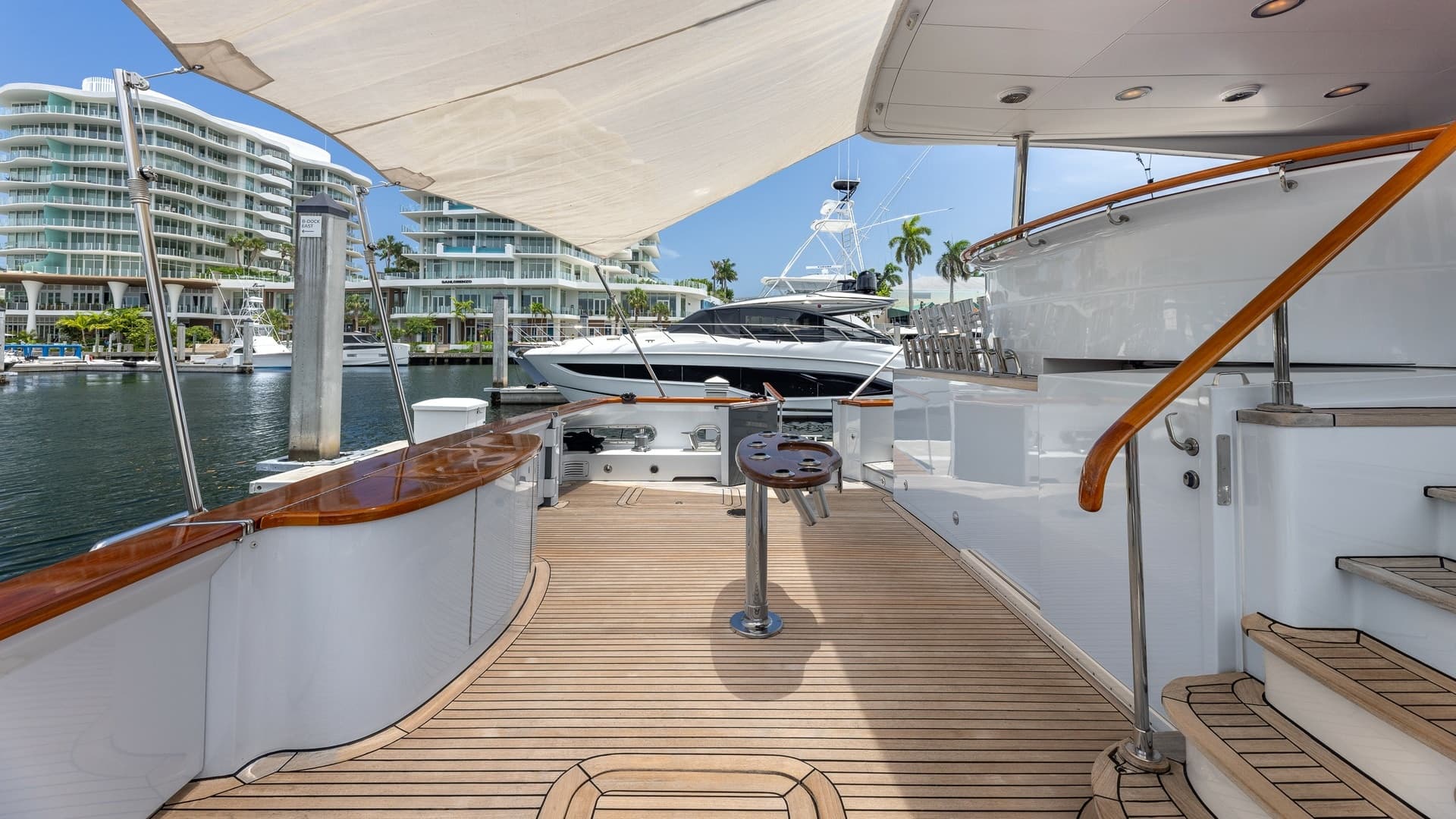 1998 Trinity Yachts Sport Fisherman - BAD COMPANY: Spacious Aft Deck with Teak Flooring