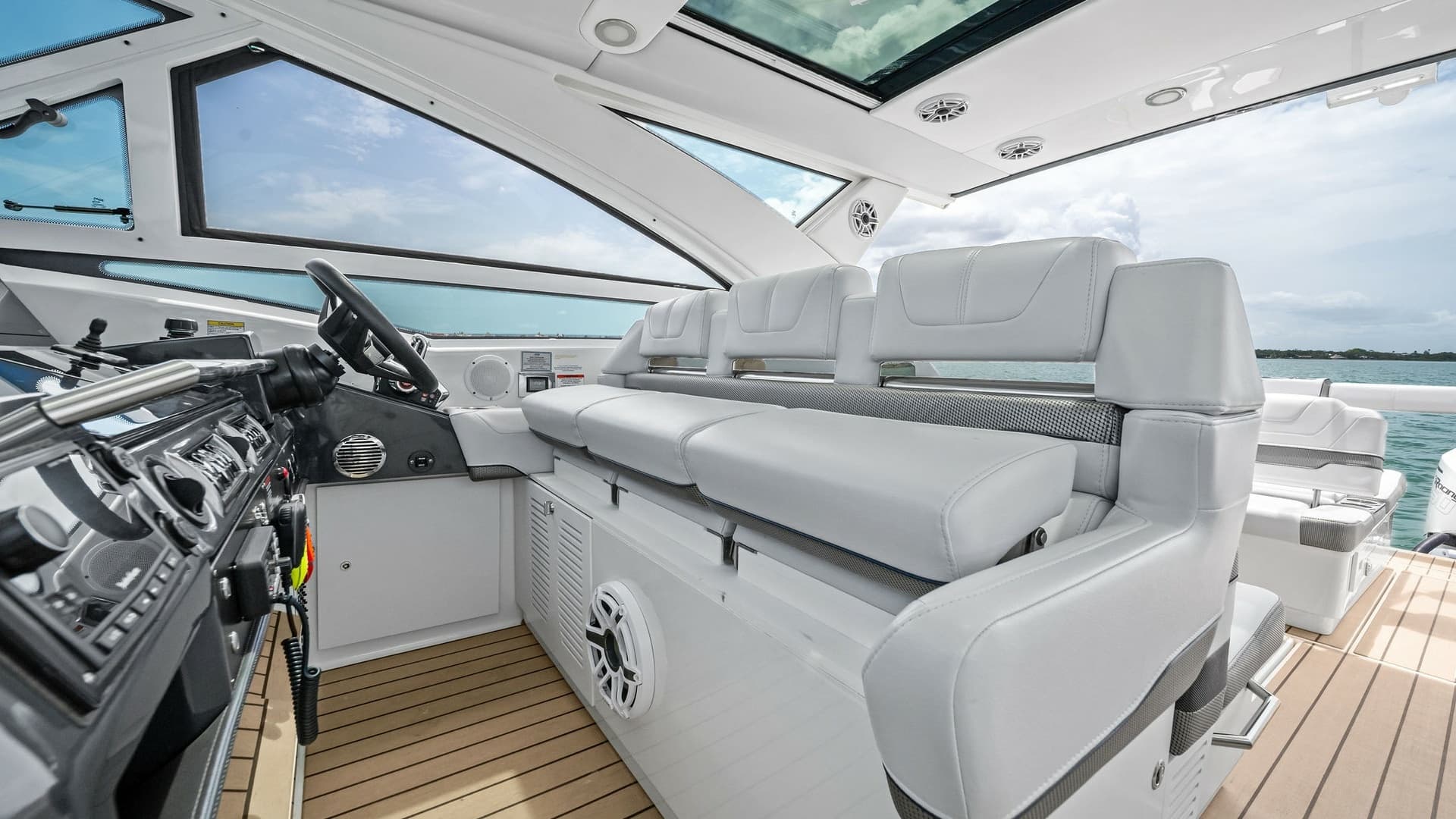Helm and Cockpit Seating Area