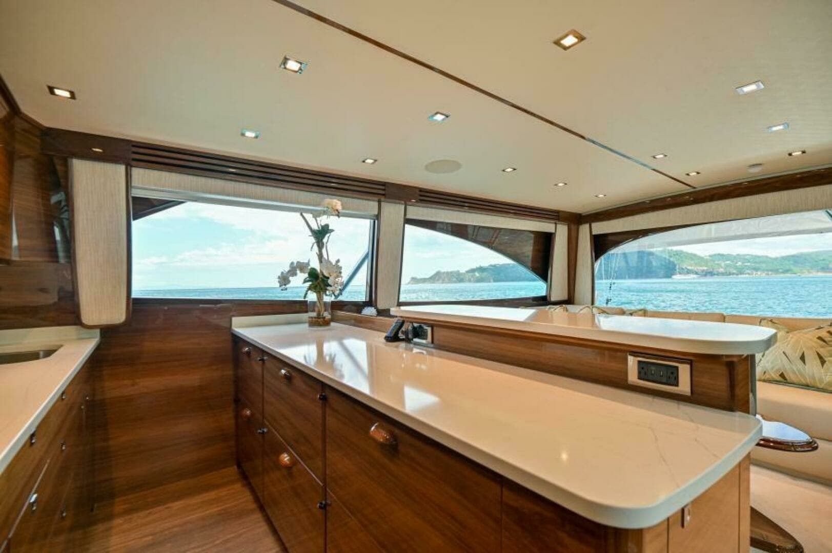 Galley and Salon with Ocean Views